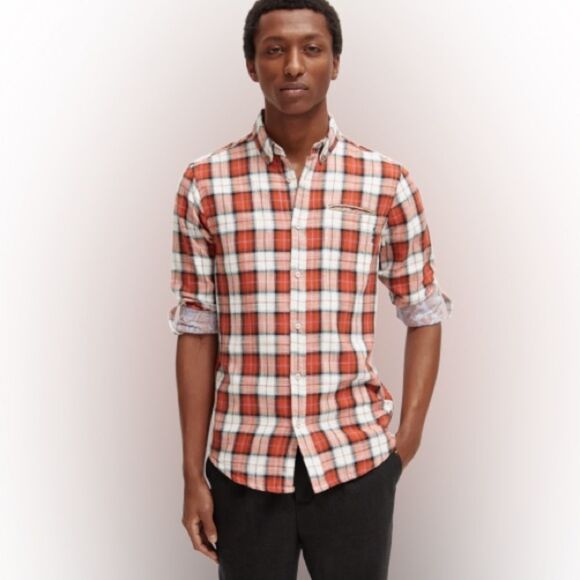 NWT Scotch & Soda Men’s Flannel Check Shirt With Sleeve Roll Up (Various Sizes) - Picture 3 of 10